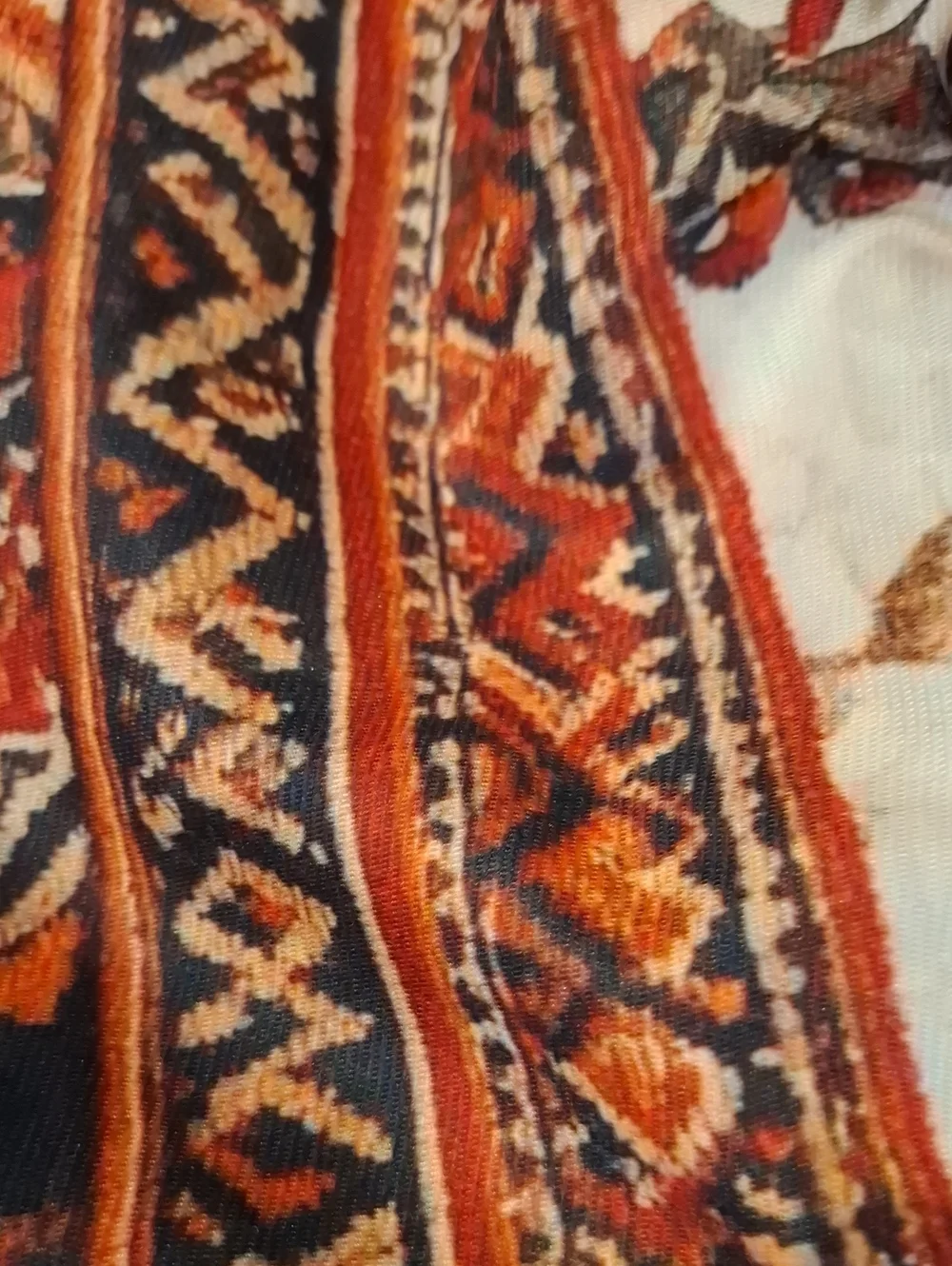 NEW! Boho Aztec Pattern Tote Bag in Orange and Navy